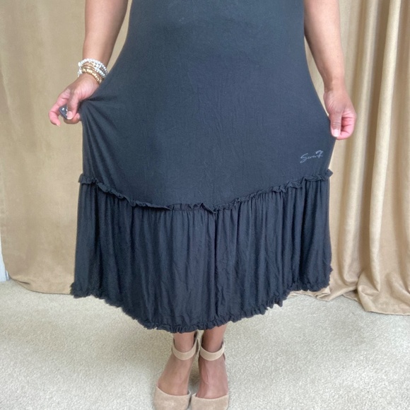 Lane Bryant Seven7 Dress Keyhole Neckline Size 14/16 Black - Picture 10 of 12